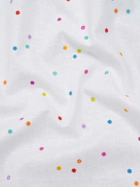 Printed Quilting Cotton by Ghazal Razavi for FIGO Studio – White and Rainbow Flowers – Seasons Basics Collection Printed Quilting Cotton by Ghazal Razavi for FIGO Studio – White and Rainbow Flowers – Seasons Basics Collection