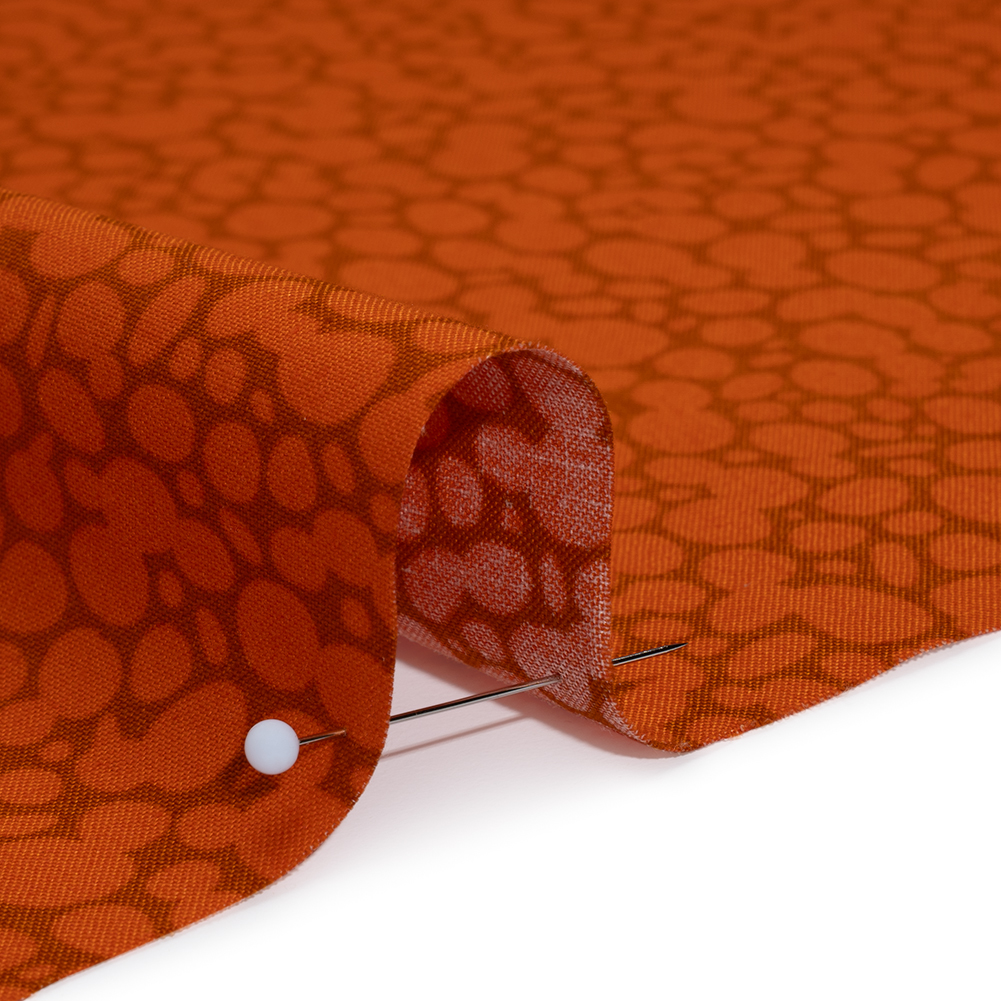 Printed Quilting Cotton by Heather Bailey for FIGO Studio - Persimmon Skipping Stones Abstract Circles - Pop Sugar Collection