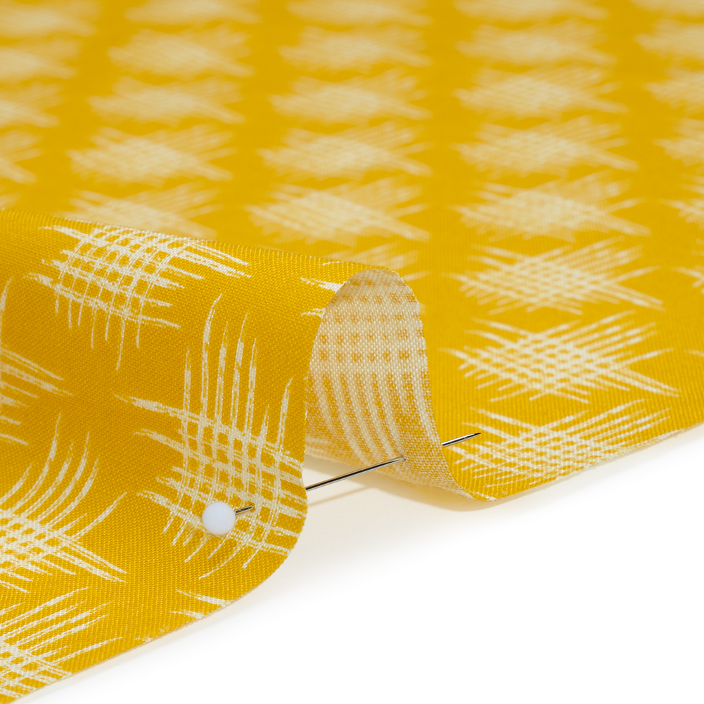 Printed Quilting Cotton by Heather Bailey for FIGO Studio - Lemon Woven Grid Lines- Pop Sugar Collection
