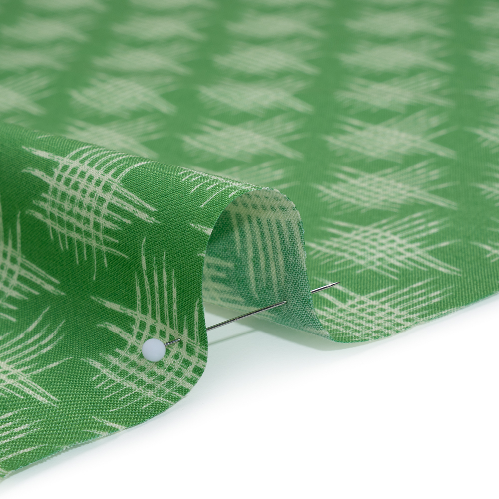 Printed Quilting Cotton by Heather Bailey for FIGO Studio - Jade Woven Grid Lines- Pop Sugar Collection
