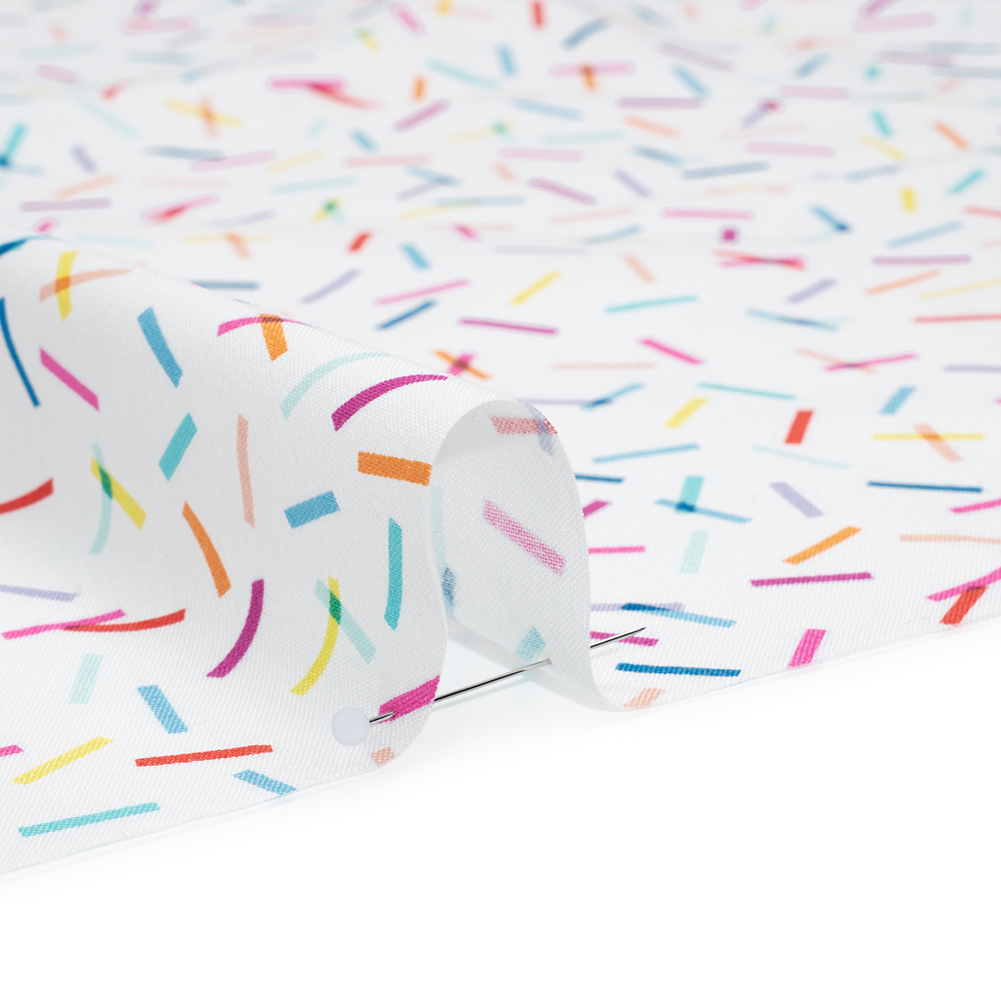 Printed Quilting Cotton by Ghazal Razavi for FIGO Studio - Rainbow and White Confetti - Dovetail Collection