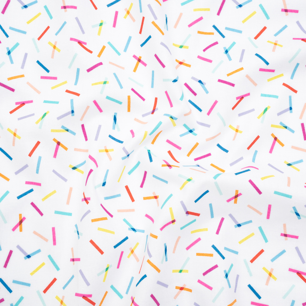 Printed Quilting Cotton by Ghazal Razavi for FIGO Studio – Rainbow and White Confetti – Dovetail Collection Printed Quilting Cotton by Ghazal Razavi for FIGO Studio – Rainbow and White Confetti – Dovetail Collection
