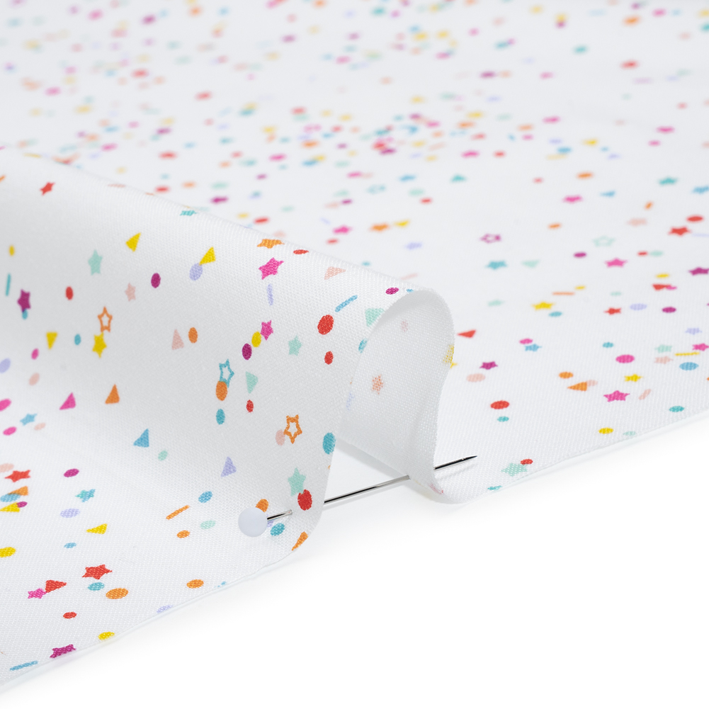 Printed Quilting Cotton by Ghazal Razavi for FIGO Studio - Rainbow and White Sprinkles- Dovetail Collection