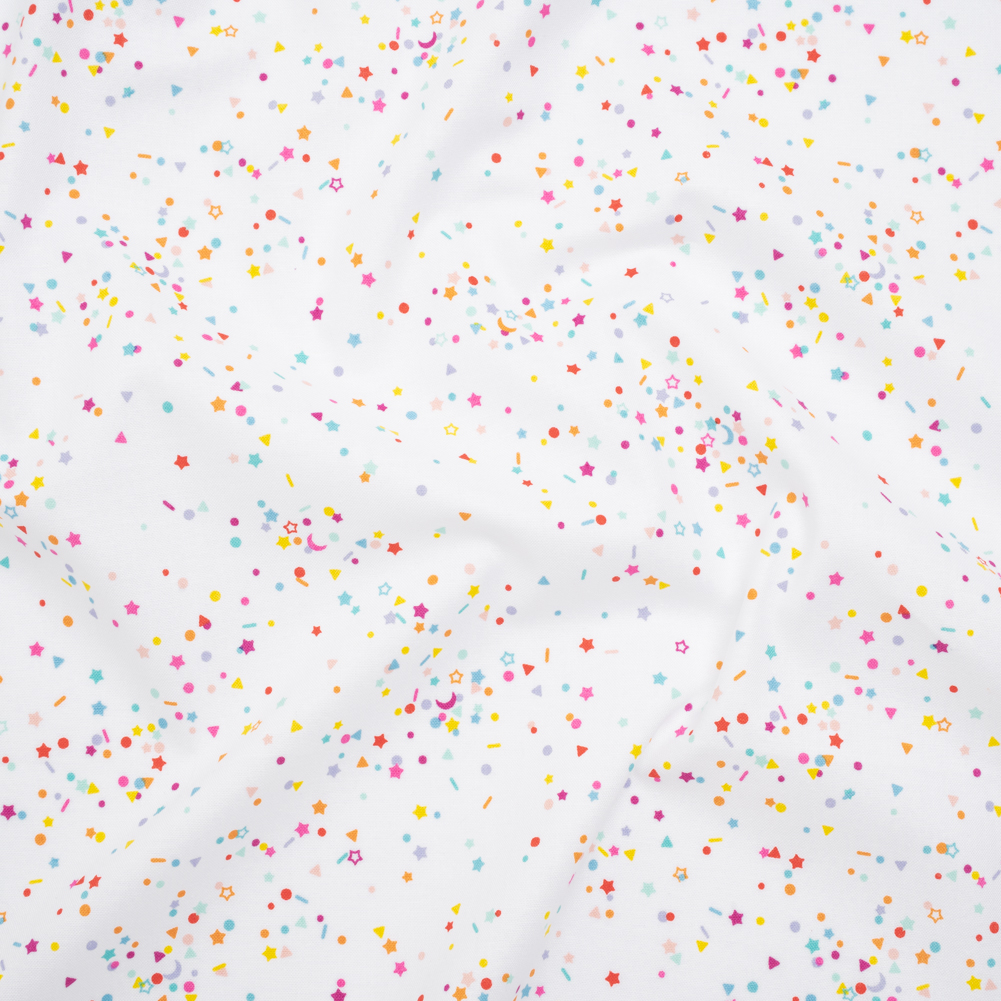 Printed Quilting Cotton by Ghazal Razavi for FIGO Studio – Rainbow and White Sprinkles- Dovetail Collection Printed Quilting Cotton by Ghazal Razavi for FIGO Studio – Rainbow and White Sprinkles- Dovetail Collection
