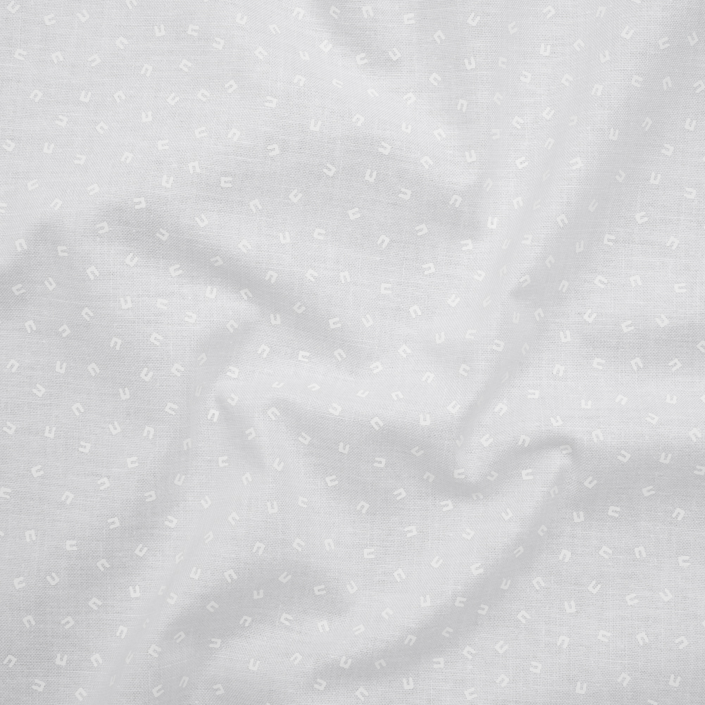 Printed Quilting Cotton by Ghazal Razavi for FIGO Studio – White on White Magnets – Dovetail Collection Printed Quilting Cotton by Ghazal Razavi for FIGO Studio – White on White Magnets – Dovetail Collection