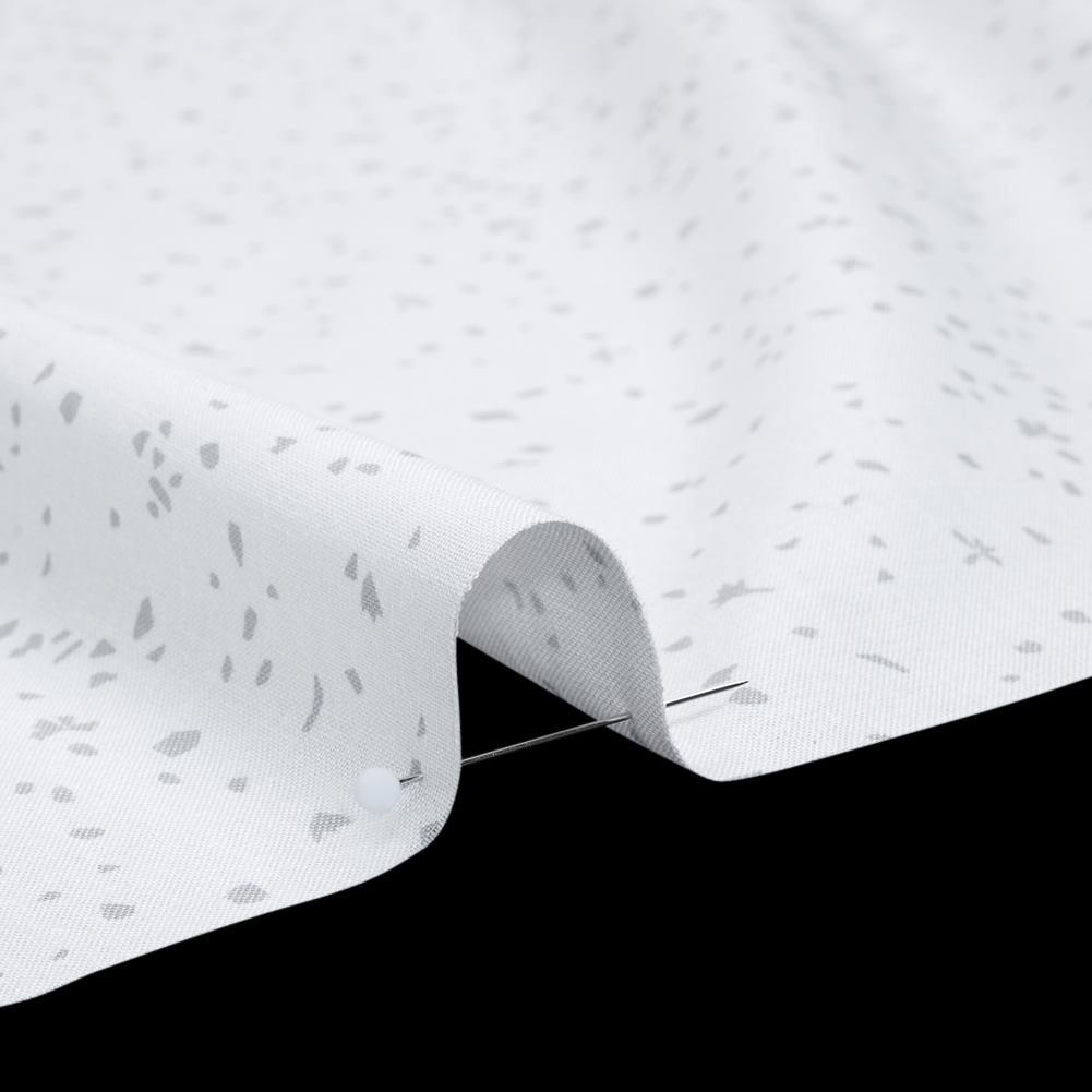 Printed Quilting Cotton by Ghazal Razavi for FIGO Studio - White and Gray Petals - Dovetail Collection