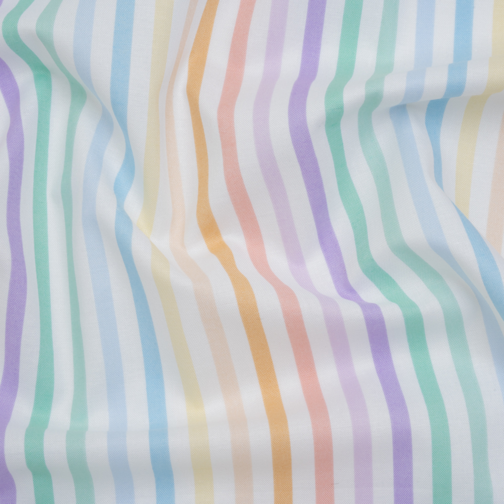 Printed Quilting Cotton by Ghazal Razavi for FIGO Studio – Pastel Rainbow and White Gummy Stripes – Dovetail Collection Printed Quilting Cotton by Ghazal Razavi for FIGO Studio – Pastel Rainbow and White Gummy Stripes – Dovetail Collection
