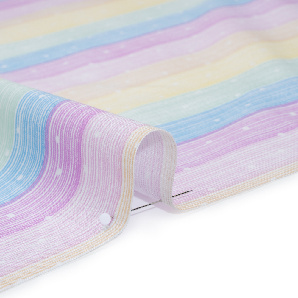 Printed Quilting Cotton by Ghazal Razavi for FIGO Studio - Pastel Rainbow and White Icing Stripes and Dots - Dovetail Collection