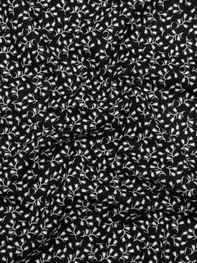 Printed Quilting Cotton by Patrick Lose for Northcott – White on Black Baby’s Breath Floral – Basically Black & White Collection Printed Quilting Cotton by Patrick Lose for Northcott – White on Black Baby’s Breath Floral – Basically Black & White Collection