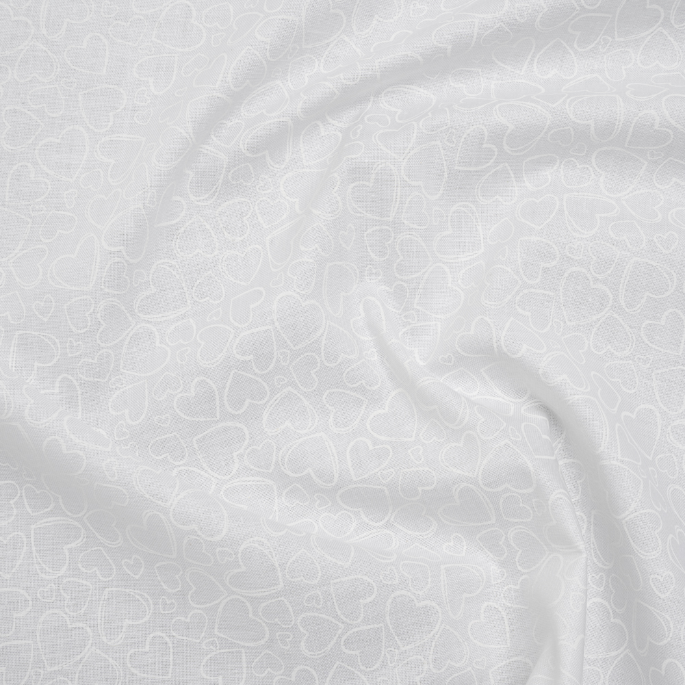 Printed Quilting Cotton by Patrick Lose for Northcott – White on White Doodle Hearts – Basically Black & White Collection Printed Quilting Cotton by Patrick Lose for Northcott – White on White Doodle Hearts – Basically Black & White Collection