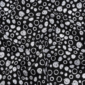 Printed Quilting Cotton by Patrick Lose for Northcott – White on Black Scribble Spots – Basically Black & White Collection Printed Quilting Cotton by Patrick Lose for Northcott – White on Black Scribble Spots – Basically Black & White Collection