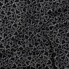 Printed Quilting Cotton by Patrick Lose for Northcott – White on Black Doodle Hearts – Basically Black & White Collection Printed Quilting Cotton by Patrick Lose for Northcott – White on Black Doodle Hearts – Basically Black & White Collection