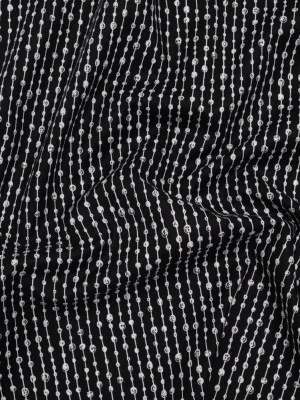 Printed Quilting Cotton by Patrick Lose for Northcott – White on Black Doodle Beaded Stripe – Basically Black & White Collection Printed Quilting Cotton by Patrick Lose for Northcott – White on Black Doodle Beaded Stripe – Basically Black & White Collection