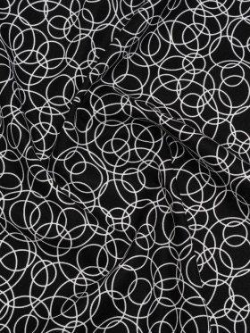 Printed Quilting Cotton by Patrick Lose for Northcott – White on Black Tangled Circles – Basically Black & White Collection Printed Quilting Cotton by Patrick Lose for Northcott – White on Black Tangled Circles – Basically Black & White Collection