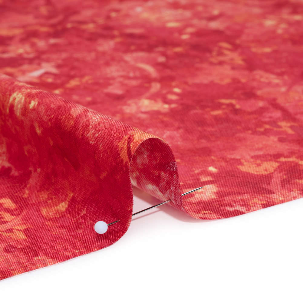 Printed Quilting Cotton by Deborah Edwards for Northcott Studio - Fire Coral Painterly Abstract - Chroma Collection