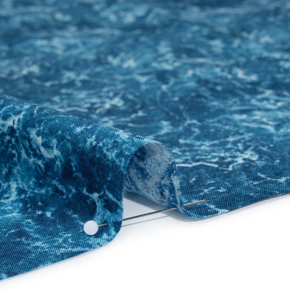 Printed Quilting Cotton by Northcott Studio - Dark Blue Rushing Water - Naturescapes Collection