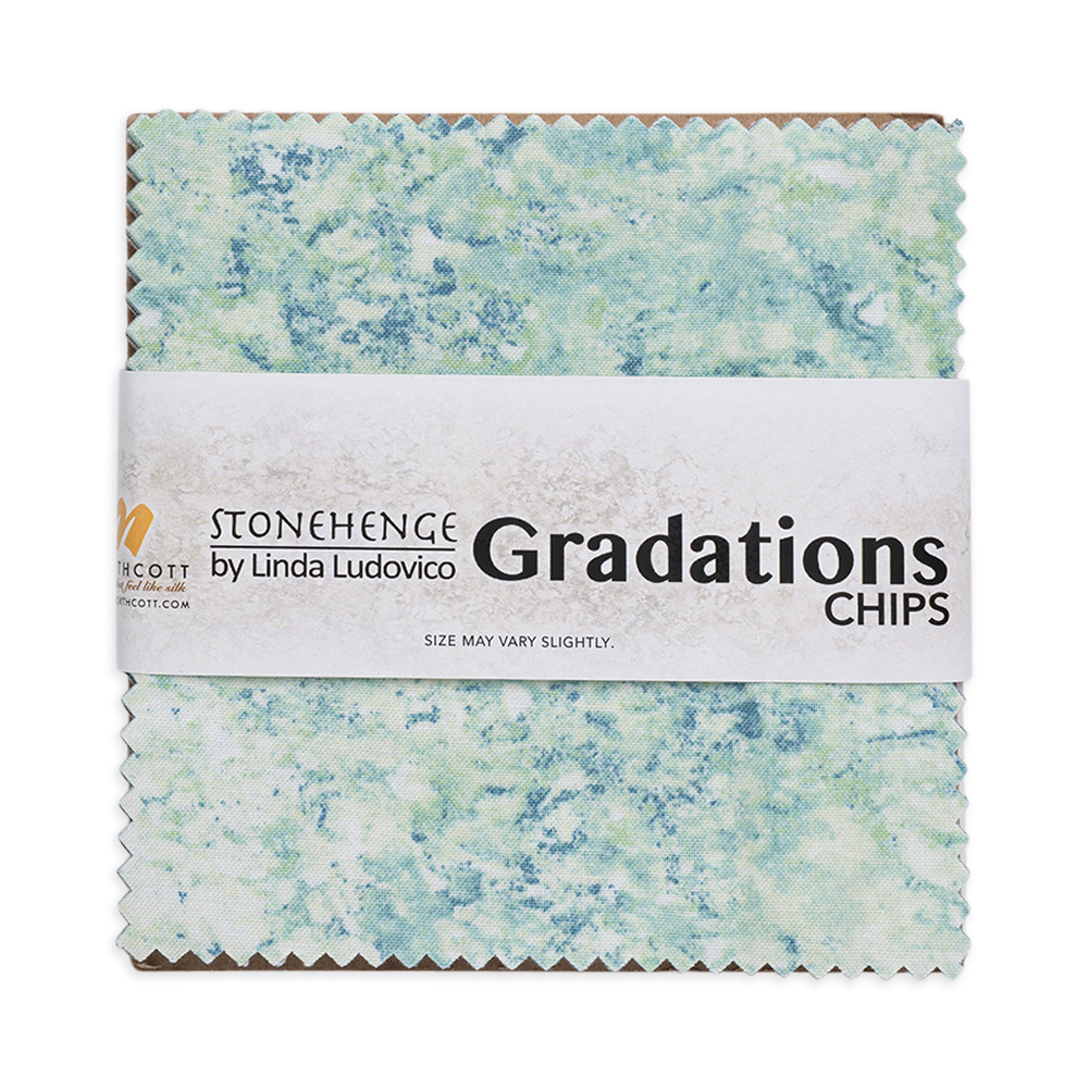 Stonehenge Quilting Cotton Chips 5″ Square Precuts – Gemstone – Gradations II Collection Stonehenge Quilting Cotton Chips 5″ Square Precuts – Gemstone – Gradations II Collection