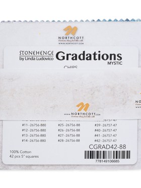 Stonehenge Quilting Cotton Chips 5″ Square Precuts – Mystic – Gradations II Collection Stonehenge Quilting Cotton Chips 5″ Square Precuts – Mystic – Gradations II Collection