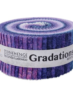 Stonehenge Quilting Cotton Strip Roll 2.5″ Strip Precuts – Mystic – Gradations II Collection Stonehenge Quilting Cotton Strip Roll 2.5″ Strip Precuts – Mystic – Gradations II Collection