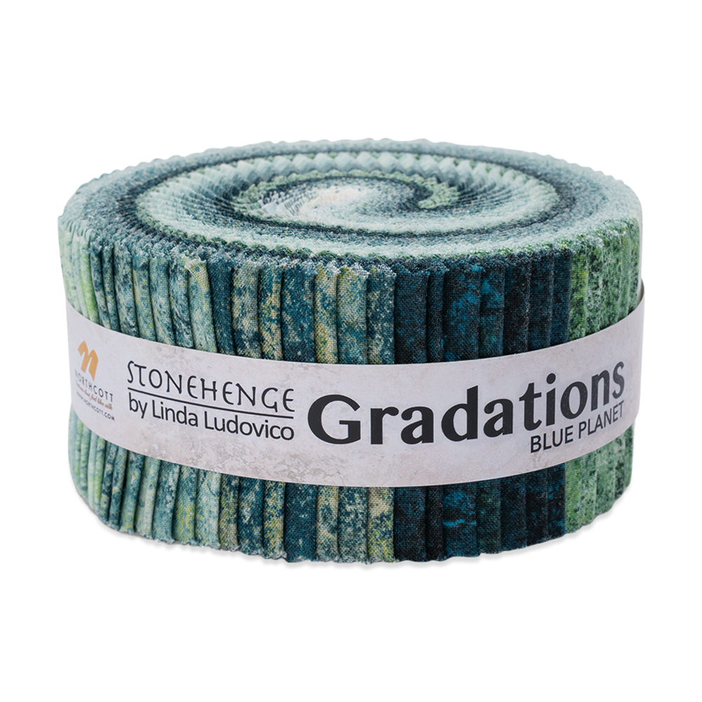 Stonehenge Quilting Cotton Strip Roll 2.5″ Strip Precuts – Blue Planet – Gradations II Collection Stonehenge Quilting Cotton Strip Roll 2.5″ Strip Precuts – Blue Planet – Gradations II Collection