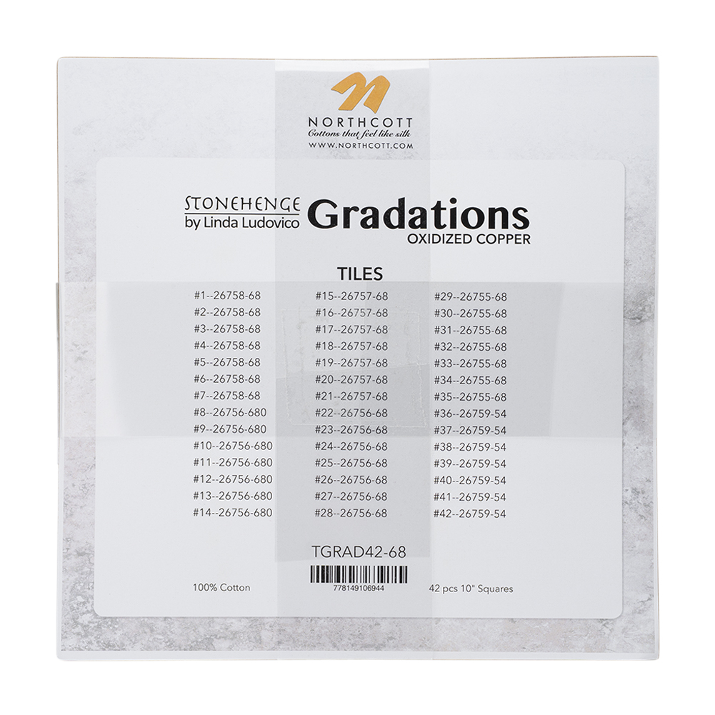 Stonehenge Quilting Cotton Tiles 10″ Square Precuts – Oxidized Copper – Gradations II Collection Stonehenge Quilting Cotton Tiles 10″ Square Precuts – Oxidized Copper – Gradations II Collection