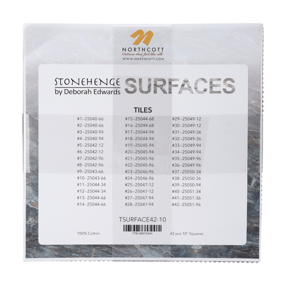 Stonehenge Quilting Cotton Quilting Cotton Tiles - 10" Square Precuts - Surfaces Collection