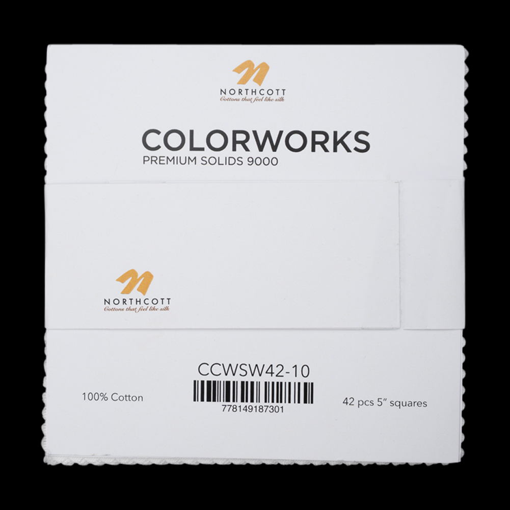 Northcott Quilting Cotton Chips 5" Square Precuts - Snow - Colorworks Collection