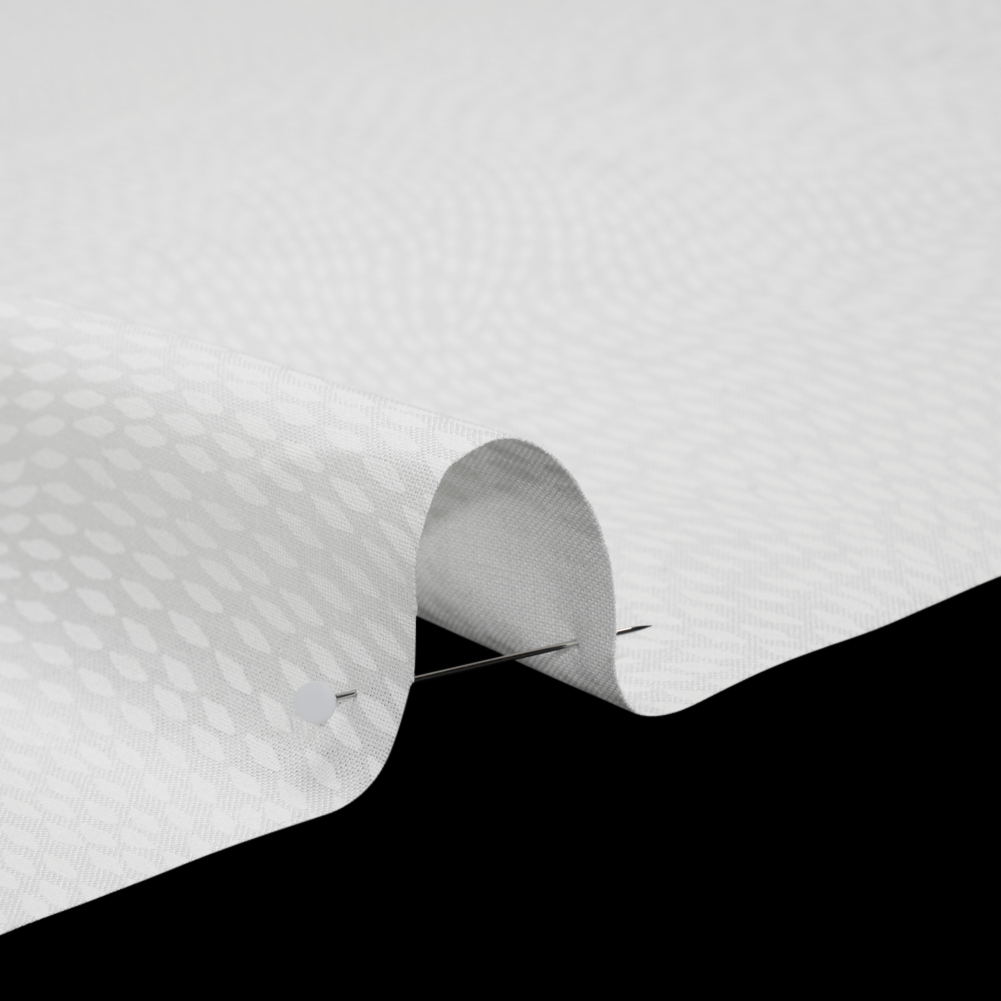 Printed Quilting Cotton by Patrick Lose for Northcott - White on White Beaded Waves - Basically Black & White Collection