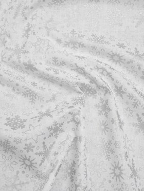 Printed Quilting Cotton by Patrick Lose for Northcott – Metallic Silver on White Snowfall Snowflakes – Basically Black & White Collection Printed Quilting Cotton by Patrick Lose for Northcott – Metallic Silver on White Snowfall Snowflakes – Basically Black & White Collection