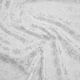 Printed Quilting Cotton by Patrick Lose for Northcott – Metallic Silver on White Snowfall Snowflakes – Basically Black & White Collection Printed Quilting Cotton by Patrick Lose for Northcott – Metallic Silver on White Snowfall Snowflakes – Basically Black & White Collection