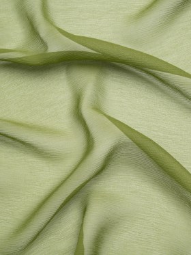 Crinkled Silk Chiffon – Pesto Green – Premium Collection Crinkled Silk Chiffon – Pesto Green – Premium Collection