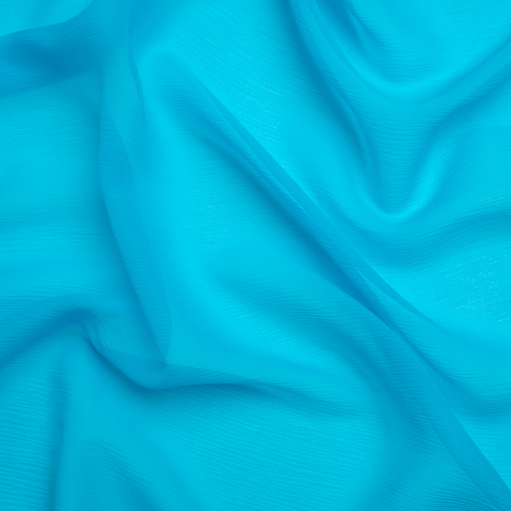 Crinkled Silk Chiffon – Horizon Blue – Premium Collection Crinkled Silk Chiffon – Horizon Blue – Premium Collection