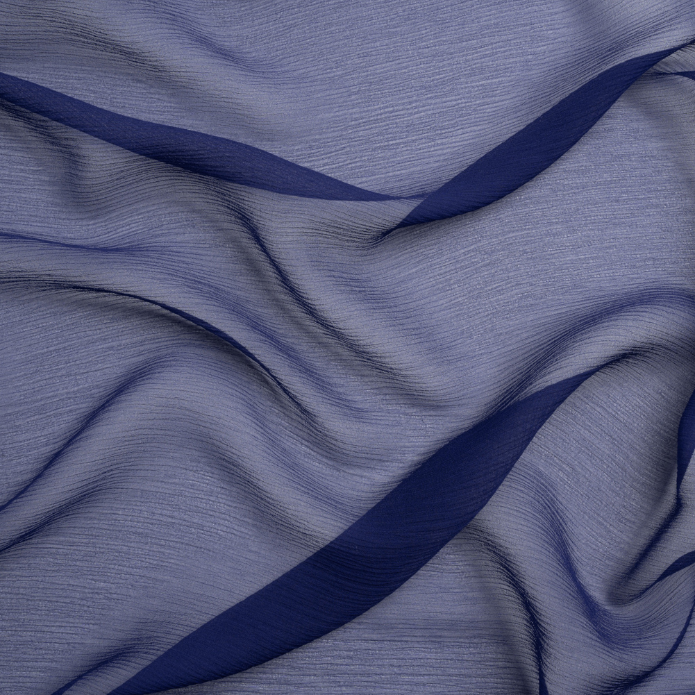 Crinkled Silk Chiffon – Estate Blue – Premium Collection Crinkled Silk Chiffon – Estate Blue – Premium Collection