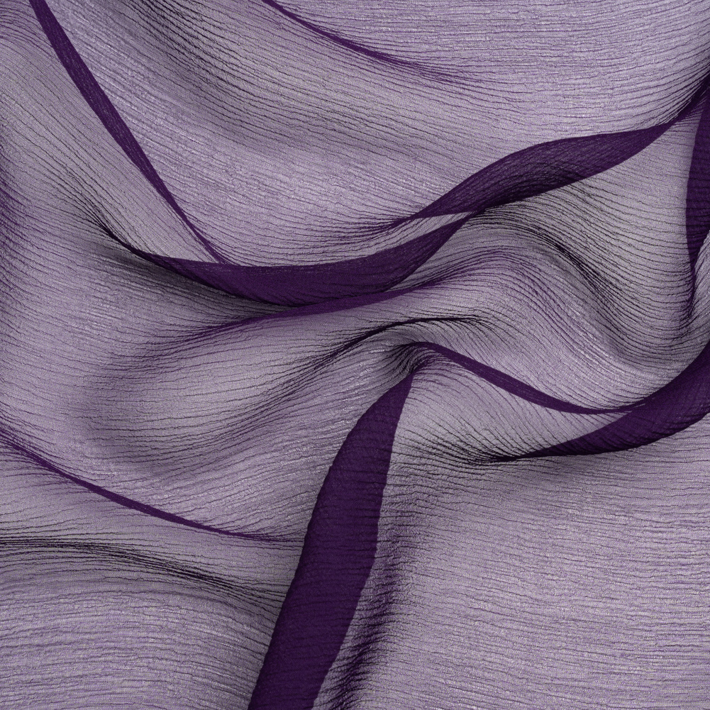 Crinkled Silk Chiffon – Grape – Premium Collection Crinkled Silk Chiffon – Grape – Premium Collection