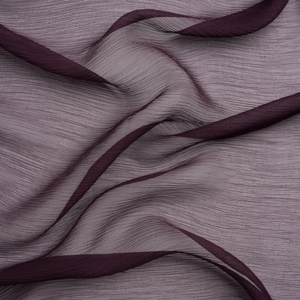 Crinkled Silk Chiffon – Eggplant – Premium Collection Crinkled Silk Chiffon – Eggplant – Premium Collection