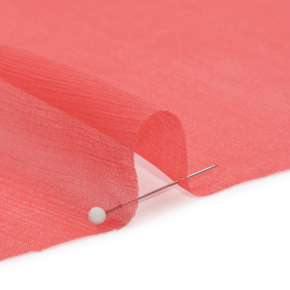 Crinkled Silk Chiffon – Salmon – Premium Collection Crinkled Silk Chiffon – Salmon – Premium Collection