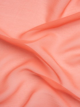 Crinkled Silk Chiffon – Coral – Premium Collection Crinkled Silk Chiffon – Coral – Premium Collection