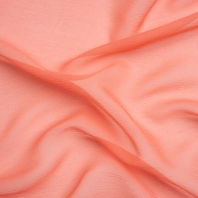 Crinkled Silk Chiffon – Coral – Premium Collection Crinkled Silk Chiffon – Coral – Premium Collection