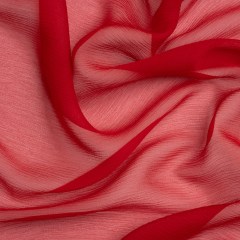 Crinkled Silk Chiffon – Tango Red – Premium Collection Crinkled Silk Chiffon – Tango Red – Premium Collection