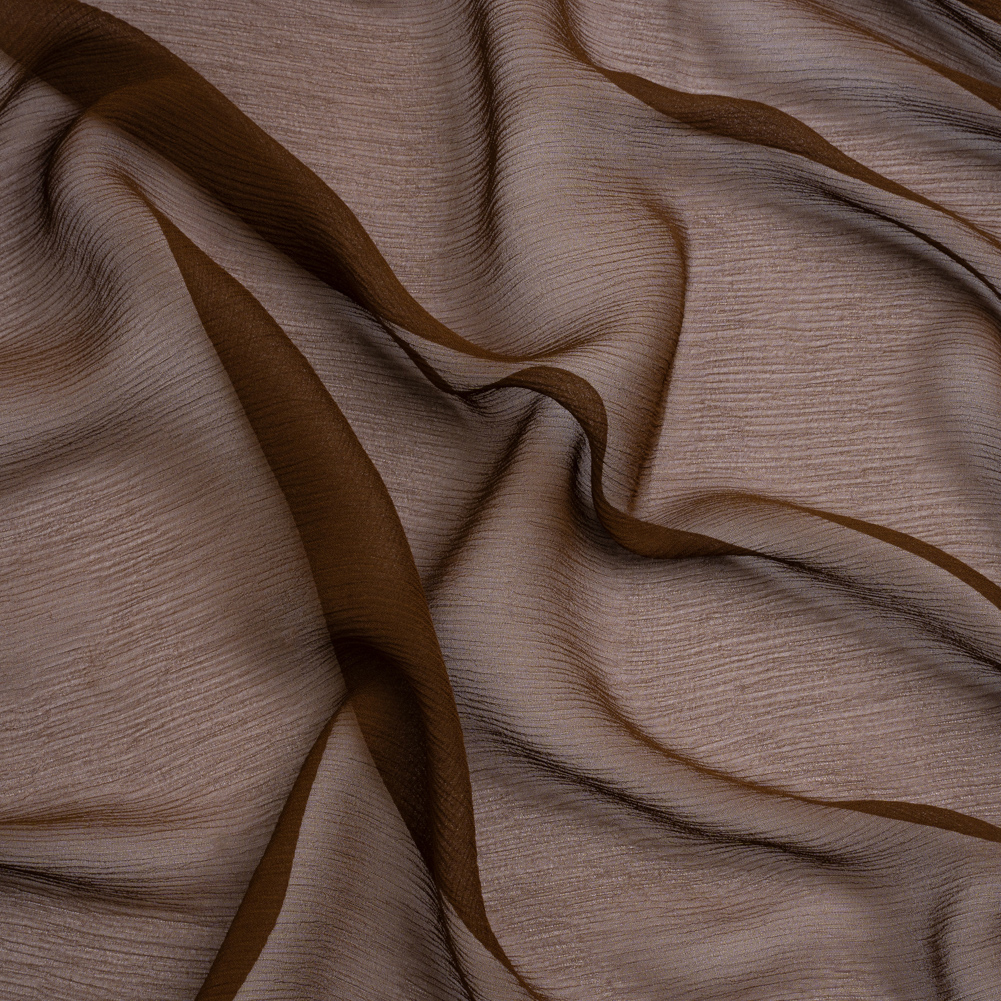 Crinkled Silk Chiffon – Chocolate – Premium Collection Crinkled Silk Chiffon – Chocolate – Premium Collection