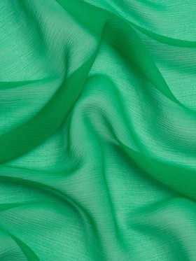 Crinkled Silk Chiffon – Kelly Green – Premium Collection Crinkled Silk Chiffon – Kelly Green – Premium Collection