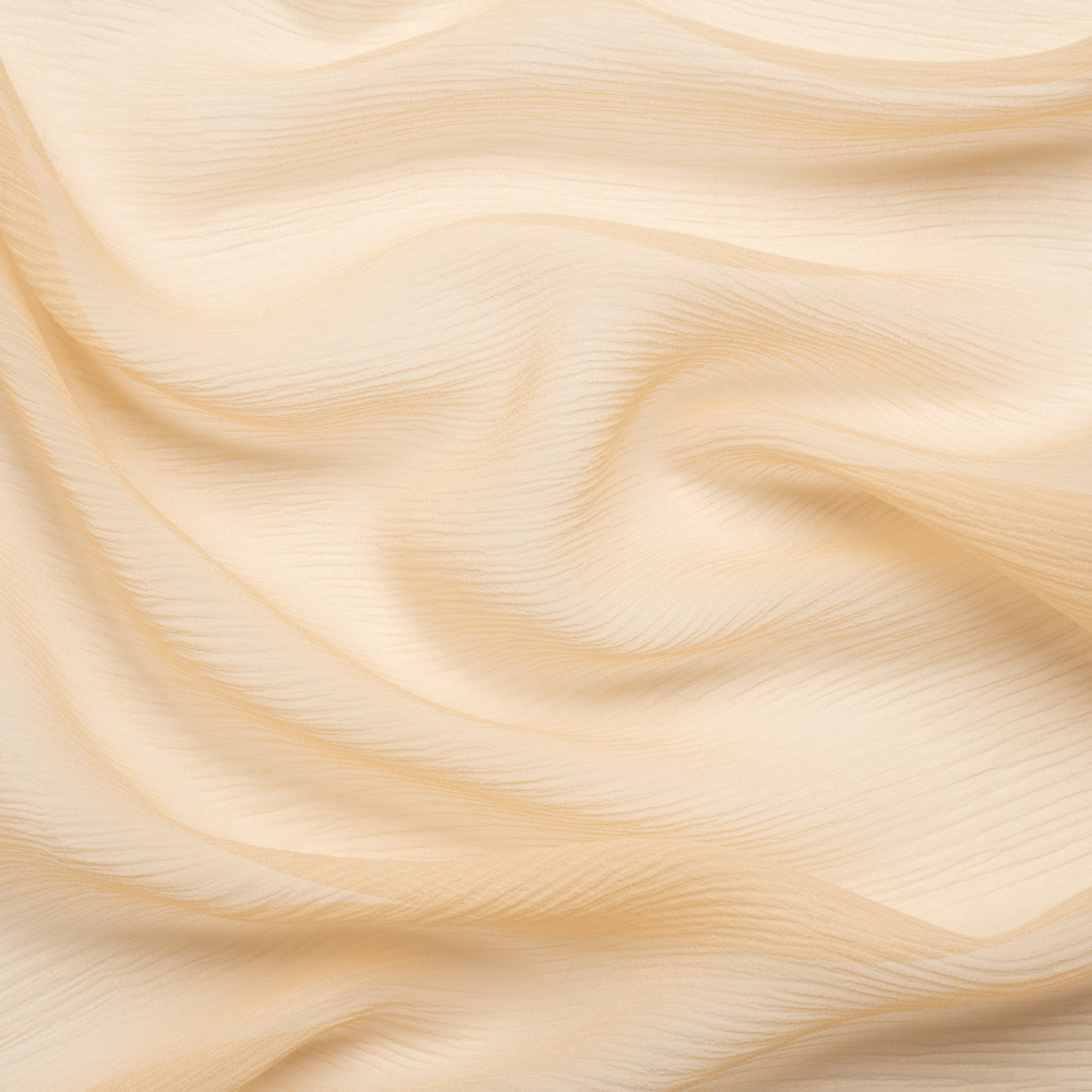 Crinkled Silk Chiffon – Ecru – Premium Collection Crinkled Silk Chiffon – Ecru – Premium Collection