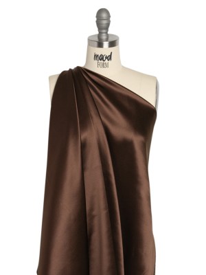 Silk Crepe Back Satin – Dark Brown – Premium Collection Silk Crepe Back Satin – Dark Brown – Premium Collection