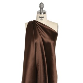 Silk Crepe Back Satin – Dark Brown – Premium Collection Silk Crepe Back Satin – Dark Brown – Premium Collection