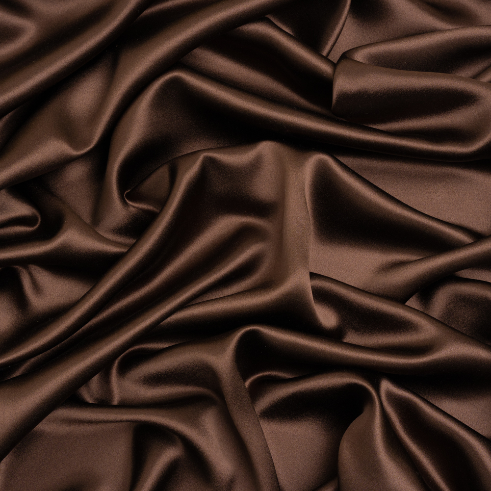 Silk Crepe Back Satin – Dark Brown – Premium Collection Silk Crepe Back Satin – Dark Brown – Premium Collection