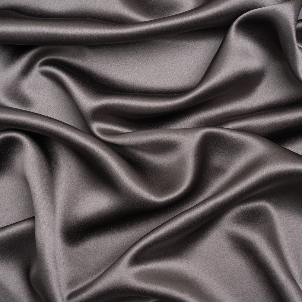 Silk Crepe Back Satin – Dark Silver – Premium Collection Silk Crepe Back Satin – Dark Silver – Premium Collection