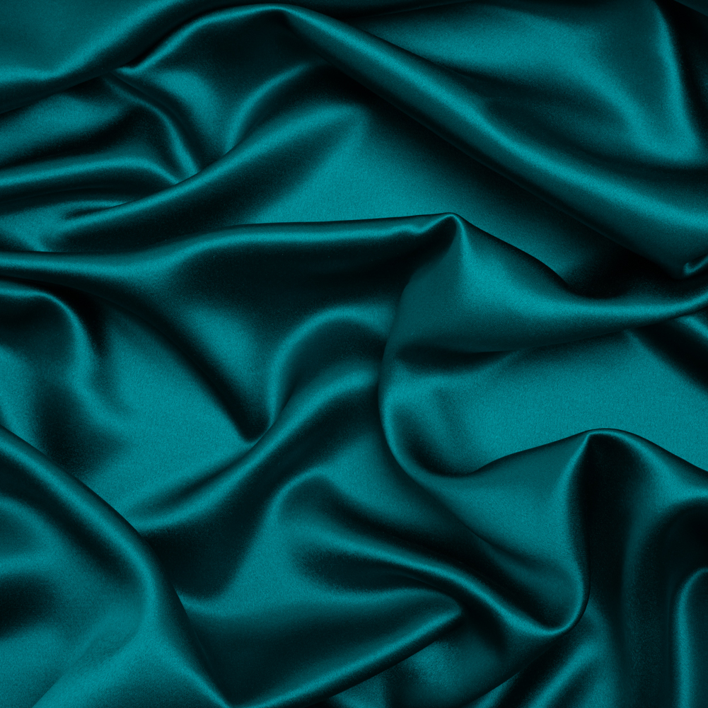 Silk Crepe Back Satin – Deep Teal – Premium Collection Silk Crepe Back Satin – Deep Teal – Premium Collection
