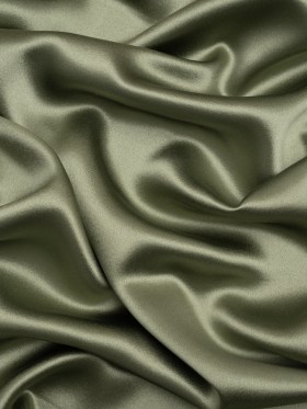Silk Crepe Back Satin – Oil Green – Premium Collection Silk Crepe Back Satin – Oil Green – Premium Collection