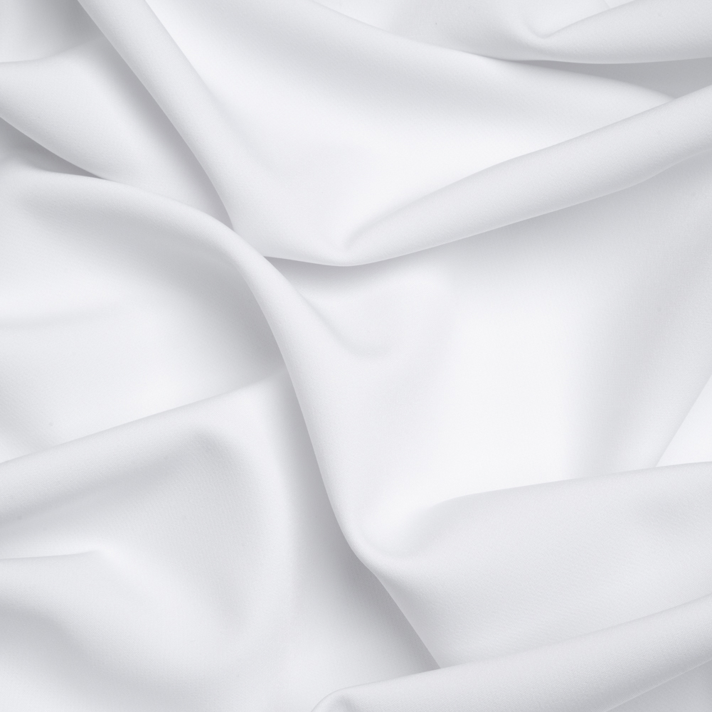 Stretch Recycled Polyester 4-Ply Crepe – White – Premium Collection Stretch Recycled Polyester 4-Ply Crepe – White – Premium Collection