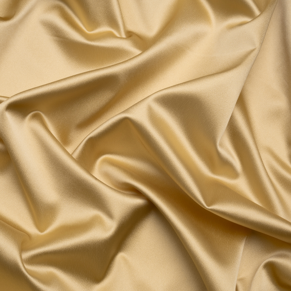 Stretch Satin Made in Italy – Croissant with Beige Backing – Premium Collection Stretch Satin Made in Italy – Croissant with Beige Backing – Premium Collection